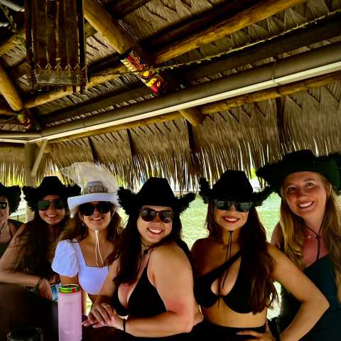 a group of people posing for a photo