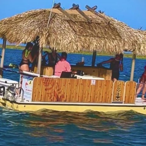 a small boat in a body of water